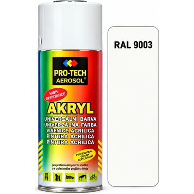 PRO-TECH akrylová farba v spreji 400 ml – biela signálna (RAL 9003)