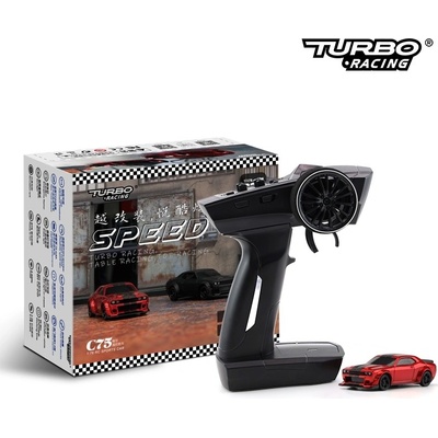 RACING TURBO RC auto C75 Sports Car RTR červená 1:76