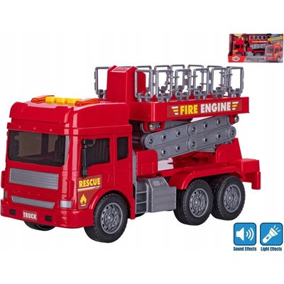 Mikro Trading Auto hasiči plošina 28cm na setrvačník na baterie se světlem a zvukem v krabičce