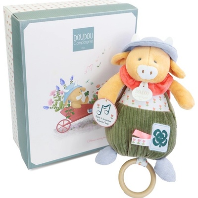 Doudou et Compagnie Paris Doudou Darčeková sada Plyšová krava Aneth hrajúca melódiu 20 cm