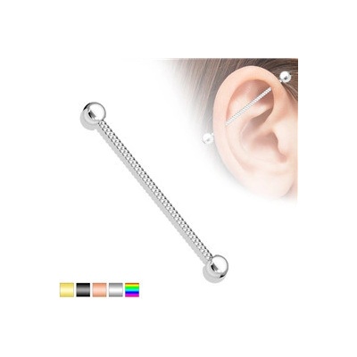 Piercingate industrial piercing PIN00064 černá
