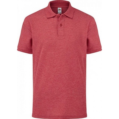 Fruit Of The Loom směsové polo triko 65 35 červená melír