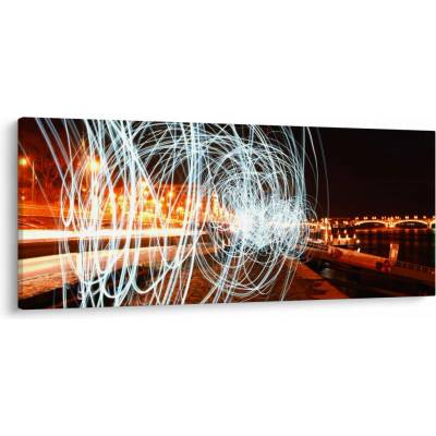 Obraz světelných vln, jednodílný 120x50 cm