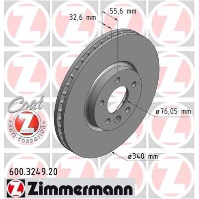 ZIMMERMANN Brzdový kotúč 600324920