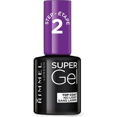 Rimmel London Gelový lak na nehty Super Gel Nail Polish 001 Top Coat No Light 12 ml