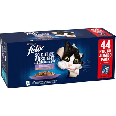 Purina Felix Fantastic hovězí kuře losos tuňák 44 x 85 g