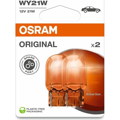OSRAM žárovka WY21W 12V 21W WX3X16D (oranžová celoskleněná) BLISTER - 2 kusy