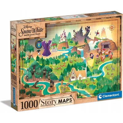 CLEMENTONI Story Maps Sněhurka 1000 dílků