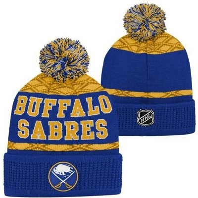 Outerstuff Dětská zimní čepice Buffalo Sabres NHL Puck Pattern Cuffed Pom