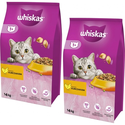 Whiskas Adult kuřecí 2 x 14 kg – Hledejceny.cz