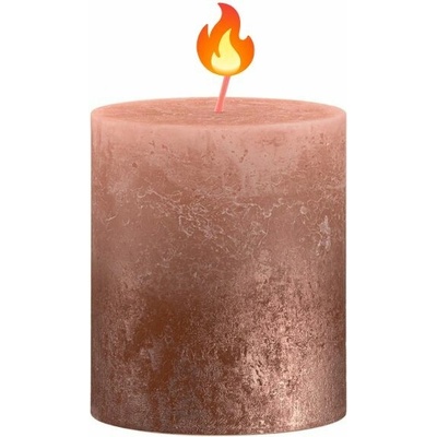 Sviečka Bolsius Rustic, valcová, Vianoce, Sunset Creamy Caramel+ Copper, 80/68 mm