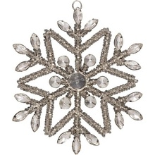 GREEN GATE Kovová vánoční ozdoba Snowflake Crystal Silver 12 cm
