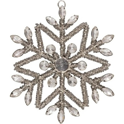 GREEN GATE Kovová vánoční ozdoba Snowflake Crystal Silver 12 cm