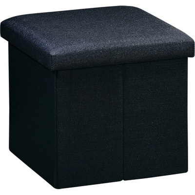 Kesper Taburet s úložným prostorem, imitace lnu, 38 x 38 cm černá