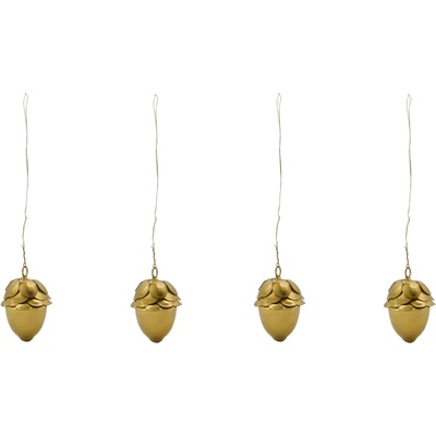 House Doctor Kovové vianočné ozdoby Corn Gold – set 4 ks