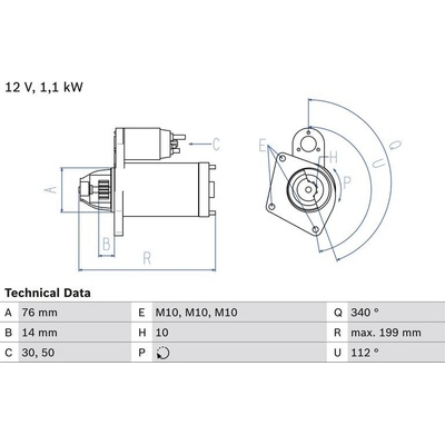 BOSCH 0 986 020 900 Startér (0986020900)