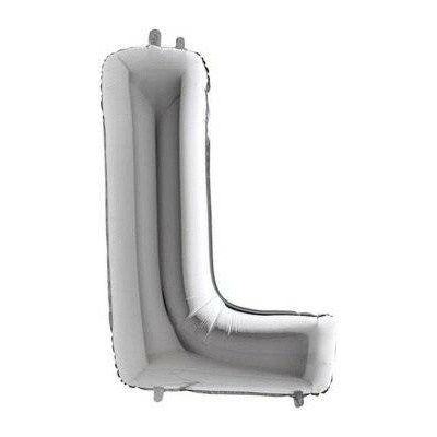 GRABO Písmeno "L" stříbrné 102cm 40" fóliový balónek