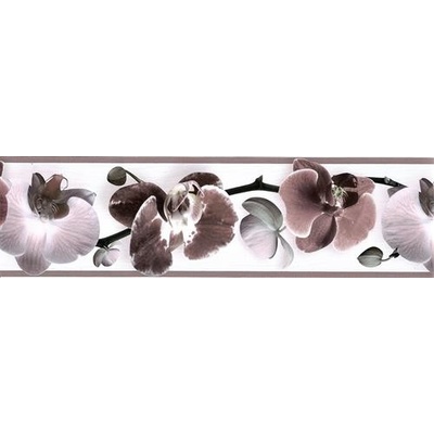 IMPOL TRADE B 83-07-04 Samolepiaca bordúra kvety orchidey hnedé, rozmer 5 m x 8,3 cm