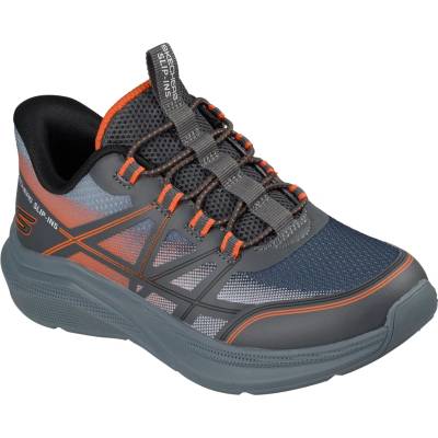 Skechers Microspec Velocity tmavo sivá oranžová