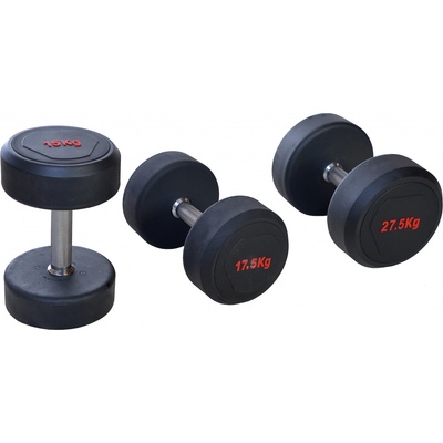 FitnessLine Sada jednoručních činek HEXA 2,5-30 kg - 12 párů, stoupání po 2,5 kg