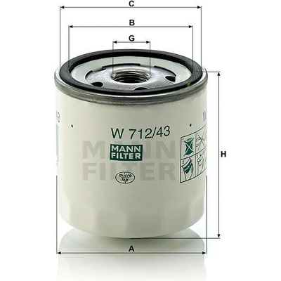 MANN OLEJOVÝ FILTR W 712/43 (Olejový filtr značky MAN+HUMMEL W 712/43) – Hledejceny.cz