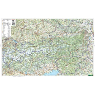 Freytag & Berndt Rakousko - nástěnná mapa 122 x 92 cm Varianta: bez rámu v tubusu, Provedení: laminovaná mapa v lištách – Hledejceny.cz
