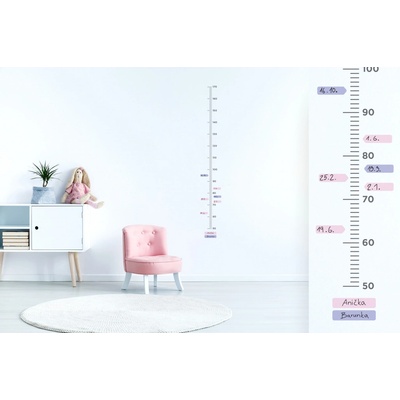 Nalepshop Dětský metr Samolepka na zeď šedá 170-200 cm – Hledejceny.cz