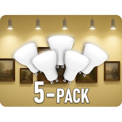 V-TAC GU10 LED žiarovka 10W, 1000lm, 100°/5-PACK! Farba svetla: Studená biela