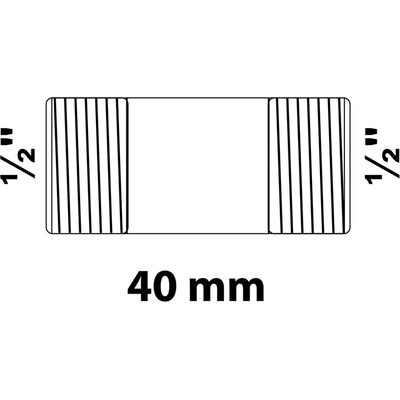 Dvojitá potrubní vsuvka Kirchhoff 21 mm (vnější závit 1/2 ) x 40 mm pozinkovaná