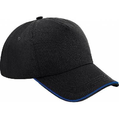 Beechfield Authentic 5 Panel Čierna/Kráľovsky modrá
