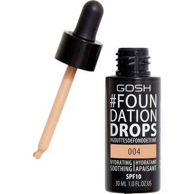 Gosh Foundation Drops lehký make-up ve formě kapek SPF10 004 Natural 30 ml