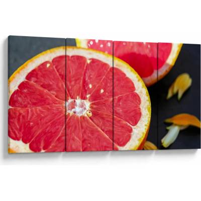 Obraz rozkrojených grapefruitů, Čtyřdílný 160x80 cm