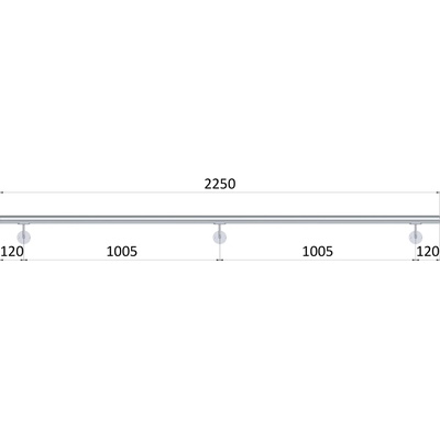 Madlo ø 42.4mm, L-2250mm, broušená nerez AISI304