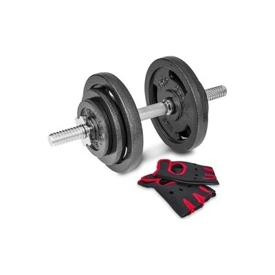 Hop-Sport Liatinová činka 1x20kg s rukavicami