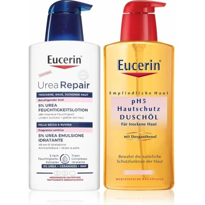 Eucerin UreaRepair Plus tělové mléko 400 ml + Eucerin pH5 sprchový olej pro citlivou pokožku 400 ml kosmetická sada – Hledejceny.cz