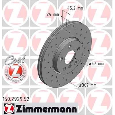 ZIMMERMANN Brzdový kotúč 150292952