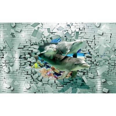 Preinterier FT5142 Fototapeta na stenu 3D delfíny vlies 416cm x 254cm