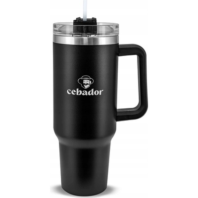 Cebador termohrnek Flow s brčkem 1,2 l černý