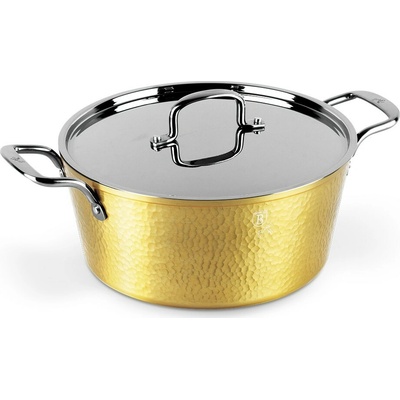 Pro-Tech shop Kastrol s mramorovým povrchem a nerezovou poklicí Hammered Gold 26cm 55600