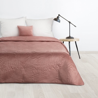 Takoy DESIGN 91 Přehoz na postel LUIZ sametový prošívaný se vzorem palmových listů-HF-405340 170 x 210 cm