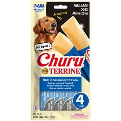 Churu Dog Terrine losos s tuňákem plemena L 4 x 54 g