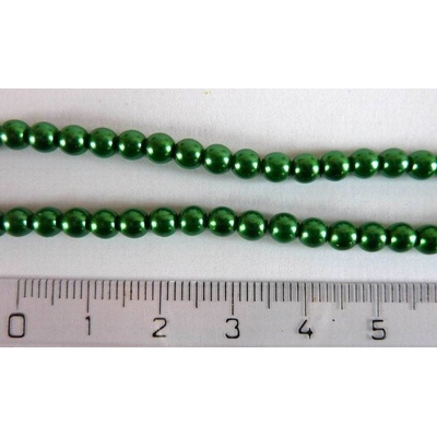 Perly (kuličky) metalické tmavě zelené 50 ks odstín mk12595 Ø 4 mm