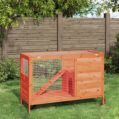 vidaXL Králíkárna hnědá 103 x 44 x 69,5 cm masivní borové dřevo