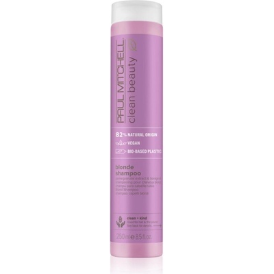 Paul Mitchell Clean Beauty Blonde Shampoo fialový šampón pre zosvetlené melírované studené blond vlasy 250 ml