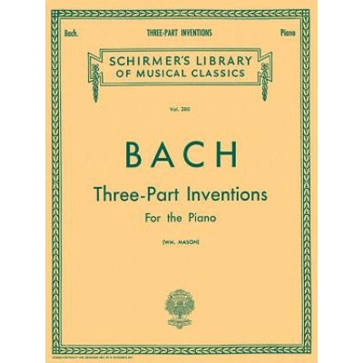 15 Three-Part Inventions: Schirmer Library of Classics Volume 380 Piano Solo, Arr. Mason Johann Sebastian Bach,W. Mason – Hledejceny.cz