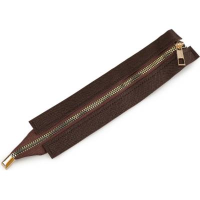 Prima-obchod Zip na kabelky, tašky, pouzdra 5,5x22 cm, barva 2 hnědá