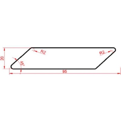 Fasádní profil Raute modřín sibiřský 20x95x4000 A/B 45°