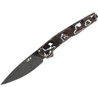 Zero Tolerance 0117VFDAM Red/White Carbon Fiber Vegas Forge Damascus