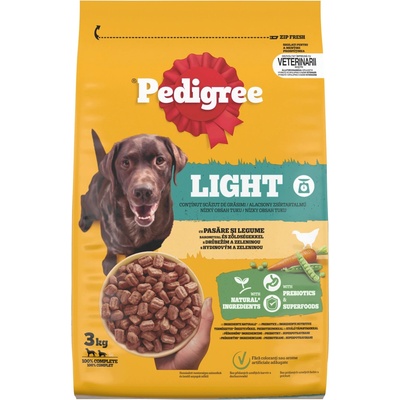Pedigree Dry Adult M/L Light drůbeží se zeleninou 3 kg