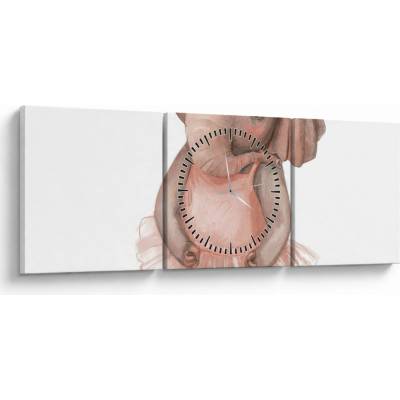 Obraz - Akvarelové zvířátko N⁰5 (s hodinami), třídílný 90x30 cm s hodinami